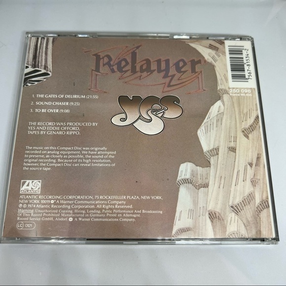 EUC-YES RelayerCD Original Non-Remaster 250 096 FRANCE WE835 Germany1974 Vintage - Picture 4 of 6